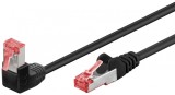 Cablu de retea cat 6 SFTP cu 1 unghi 90 grade 0.5m Negru, Goobay G51542