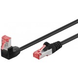 Cablu de retea cat 6 SFTP cu 1 unghi 90 grade 0.25m Negru, Goobay G51541