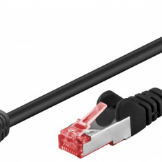 Cablu de retea cat 6 SFTP cu 1 unghi 90 grade 1m Negru, Goobay G51543