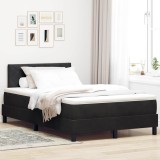 Cumpara ieftin Pat cu arcuri cu headboard Negru 120 x 200 cm Catifea