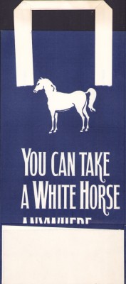 HST Pungă veche reclamă whisky White Horse foto