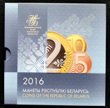 BELARUS - Set de monetarie 2016 - 1-2-5-10-20-50 copeici UNC + 1-2 Ruble Proof, Europa, Cupru-Nichel