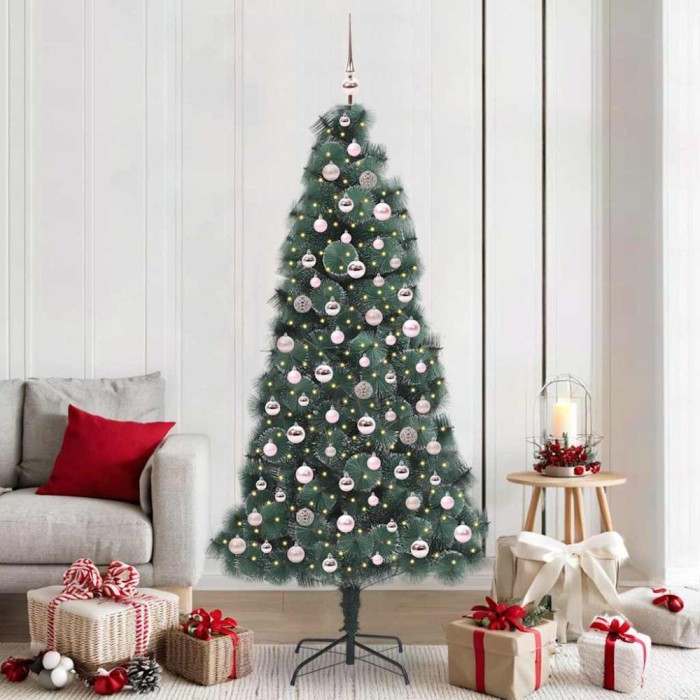 vidaXL Pom de Crăciun artificial cu lumini și set de mingi 210 cm 3396180