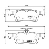 Placute frana Ford Fiesta 7 (Hj Hf) 05.17-, Fiesta 7 Van 09.18-; Peugeot 308 Box / Liftback (Lb) 03.15-, Spate, BREMBO