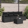 VidaXL Set de canapele pentru grădină 5 pcs Negru 55 x 55 x 37 cm 3354922