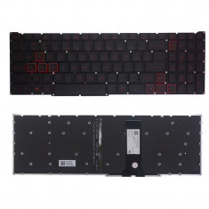 Tastatura laptop Acer Nitro 5 AN515-44-R67F neagra US cu rama si taste rosii foto
