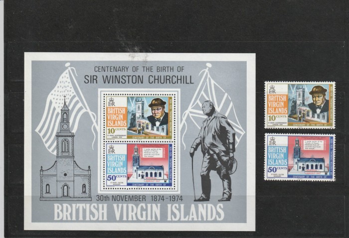 Centenarul nasterii lui Winston Curchill 1874-1974, Virgin Islands.