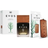 Pachet Complet Odorizant Auto K2 EVOS HUNTER: Pandantiv Lemn + Parfum Spray 50ml, Aroma Fougere (Bergamota, Geranium, Muschi)
