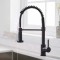 Baterie Bucatarie cu Dus Extractibil, Inox si Alama Negru, YD/102 ModernLight Concept