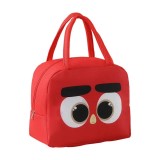 Cumpara ieftin Geanta termoizolanta rosie 22 x 19 x 14 cm, model cu ochi, interior izolat termic, fermoar si manere, pentru transport mancare, pranz si gustari
