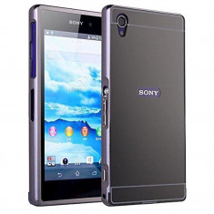 Husa Aluminiu Compatibila cu Sony Xperia Z1 Iberry Bumper Mirror Argintiu