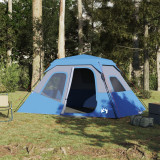 VidaXL Cort camping pentru 6 persoane, albastru, impermeabil