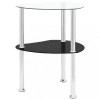 VidaXL Masă laterală 2 niveluri transparent/negru 38x38x50 cm sticlă 322786