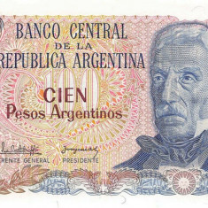 ARGENTINA █ bancnota █ 100 Pesos Argentinos █ 1983-84 █ P-315 █ UNC necirculata