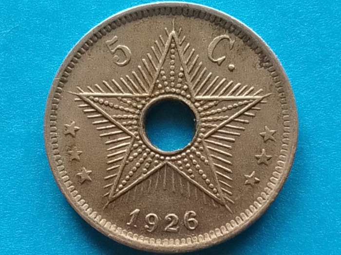 CONGO BELGIAN-5 CENTIMES 1926