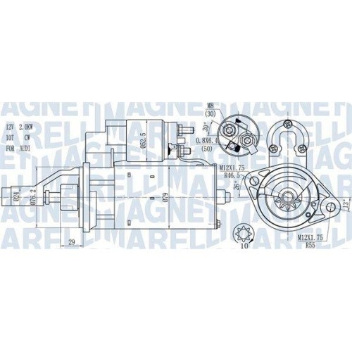 Electromotor Audi A4 B5 (8d2), A4 B5 Avant (8d5), A4 B6 (8e2), A4 B6 Avant (8e5), A4 B6 Convertible (8h7), A4 B7 (8ec), A4 B7 Avant (8ed), A6 C5 (4b2