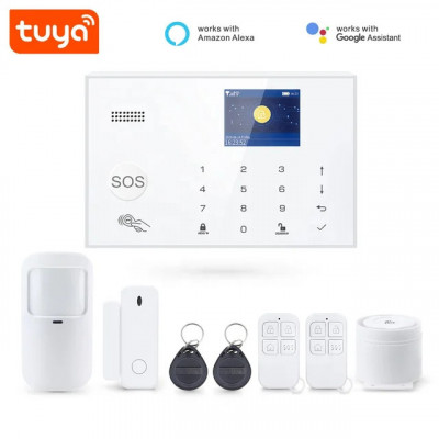 Sistem de alarma wireless ELMHURST cu aplicatie mobila Tuya Smart, monitorizare si alerta prin internet, SMS, apel vocal foto