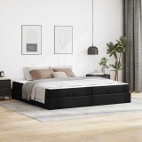vidaXL Cadru de pat cu saltea Negru 200 x 200 cm Piele artificială 3399441