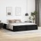 Cadru de pat cu saltea Negru 200 x 200 cm Piele artificiala