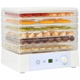Cumpara ieftin Deshidrator de alimente cu 6 tăvi, 250 W, Alb