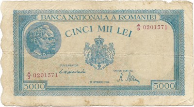 Romania (47) - 5000 Lei 10.X.1944 foto
