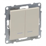 Intrerupator dublu cu led Legrand Suno ivoar 721215