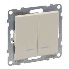 Intrerupator dublu cu led Legrand Suno ivoar 721215