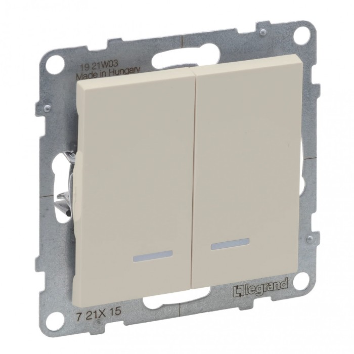Intrerupator dublu cu led Legrand Suno ivoar 721215