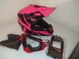 Casca Moto Enduro ATV Ochelari Manusi Cagula Marime S M L XL ABS ECE