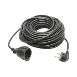 Cablu prelungitor electric 20m H05VV-F 3x1.5mm negru cu priza Schuko 16A/250V