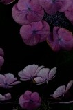 Tablou Canvas, "Misterul hortensiilor &icirc;n noapte ad&acirc;ncă", Flori, Violet, Delicate, &Icirc;ntuneric, Frunziș, Textură, Petale, Grădină, Natură, Eleganță, 26 x