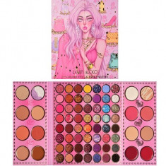 Paleta de farduri Kevin&Coco, 72 de culori, stil pliabil, conturing, iluminator, blush incluse, dreptunghiulara, 22 x 24.5 cm, 490 g, multicolor