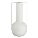 Vază metalică ecru mată cu două m&acirc;nere, &Oslash;14x30.5 cm, CMCLASS