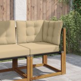 vidaXL Perna pentru canapea de exterior 3 pcs Bej Poliester 900798
