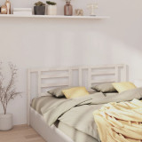 Tăblie de pat, alb, 206x4x100 cm, lemn masiv de pin, vidaXL