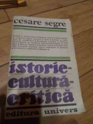 Istorie Cultura Critica - Cesare Segre ,539749 foto