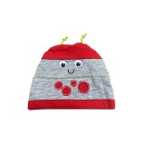 Caciulita gri cu rosu pentru fetite (Marime Disponibila: 0-3 luni)