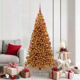 vidaXL Brad de Crăciun cu 300 LED cu suport Auriu 180 cm PET 3396625