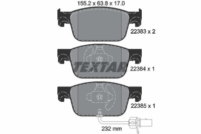 TEXTAR 2238301 Q+ set placute frana,frana disc foto