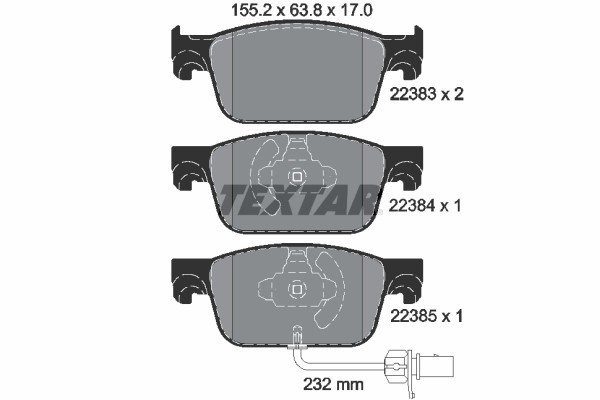 TEXTAR 2238301 Q+ set placute frana,frana disc