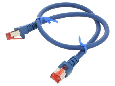 Patch cord Ethernet albastru 0,5m LSZH 27AWG foto