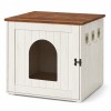 Dulap pentru litiera pisici SONGMICS, tip mobilier, MDF, 55x50x50 cm, alb rustic