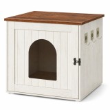 Dulap pentru litiera pisici SONGMICS, tip mobilier, MDF, 55x50x50 cm, alb rustic