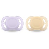 Philips Avent Ultrastart SCF075/01 0-2 m suzetă Yellow/Purple 2 buc