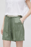 Deha pantaloni scurti femei, culoarea verde, modelator, high waist