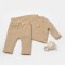 Set bluza dublata si pantaloni, Winter muselin, 100% bumbac - Apricot, BabyCosy (Marime: 6-9 luni)