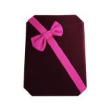 Cutie de bijuterii, cadouri, design cu funda, catifea, 10 x 7.5 x 3.5 cm, roz visiniu