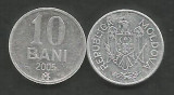 MOLDOVA 10 BANI 2005 [01] VF +, Europa, Aluminiu