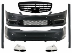 Pachet Exterior Complet Mercedes S-Class W221 (2005-2011) cu Grila Negru Lucios si Ornamente Tobe Crom Performance AutoTuning foto