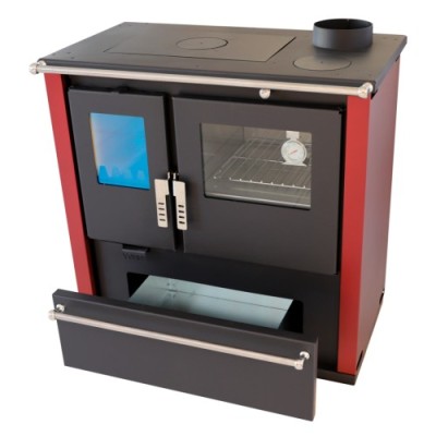 Sobă de gătit pe lemne Verso CS Plus Inox cu plită oțel și cuptor inox foto